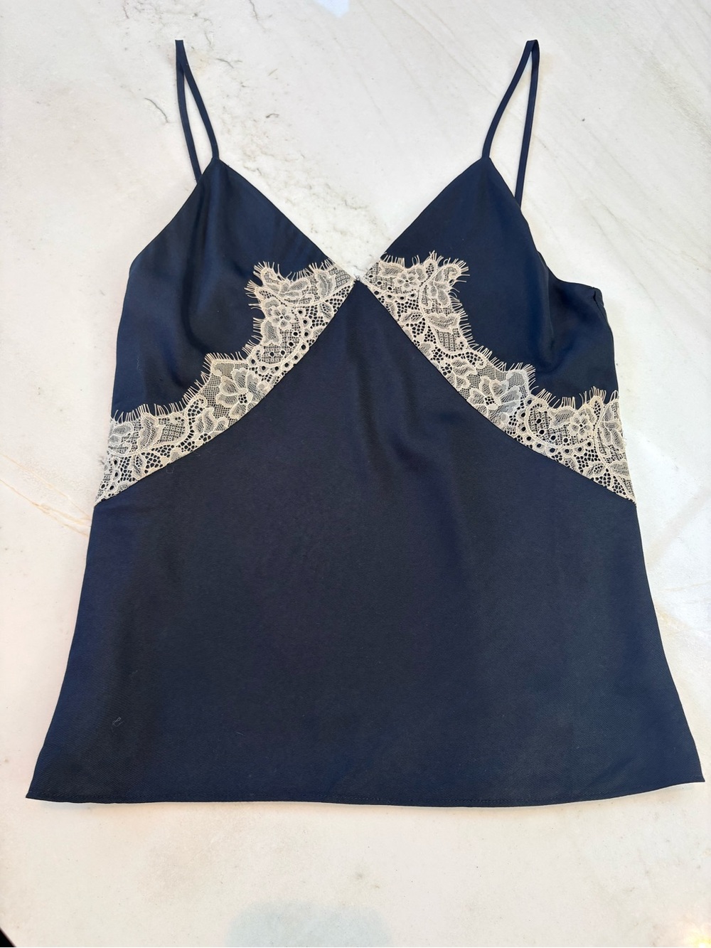 rag & bone Black and Lace Satin Camisole